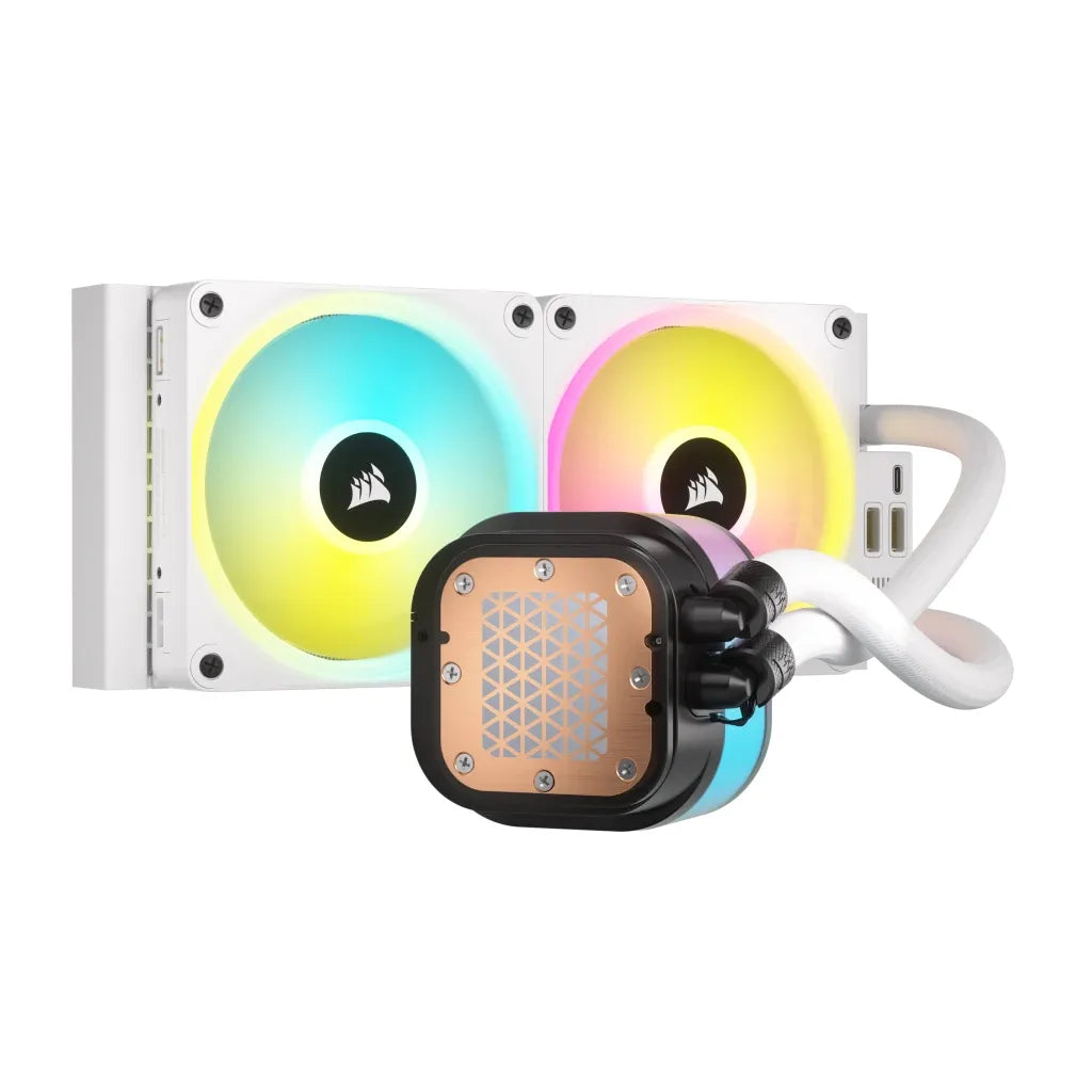 CORSAIR iCUE LINK H100i RGB Liquid CPU Cooler - QX120 RGB Fans - White - 240mm Radiator - Fits Intel® LGA 1700; AMD® AM5 - Hub I - TechDriven Technologies