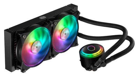 CM Cooler ML240R ARGB Liquid Cooler; 240mm Radiator; 2 x 120mm MasterFan ARGB Fan; ARGB Pump Head. - TechDriven Technologies