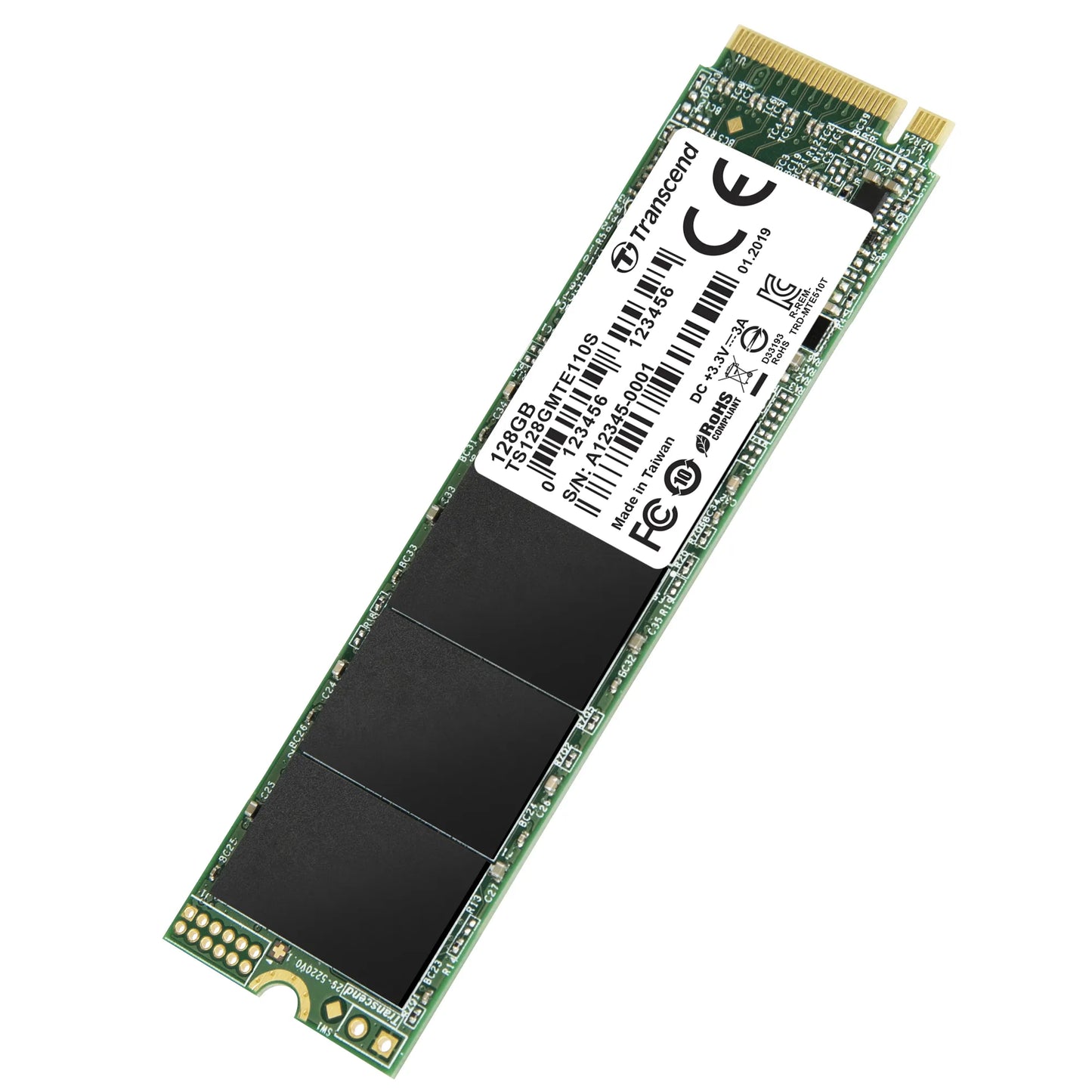 TRANSCEND 128GB MTE110S PCI-E GEN 3x4 M.2 2280 SSD 3D TLC - 1500 MB/s Read 550 MB/s Write - 50 TBW - TechDriven Technologies