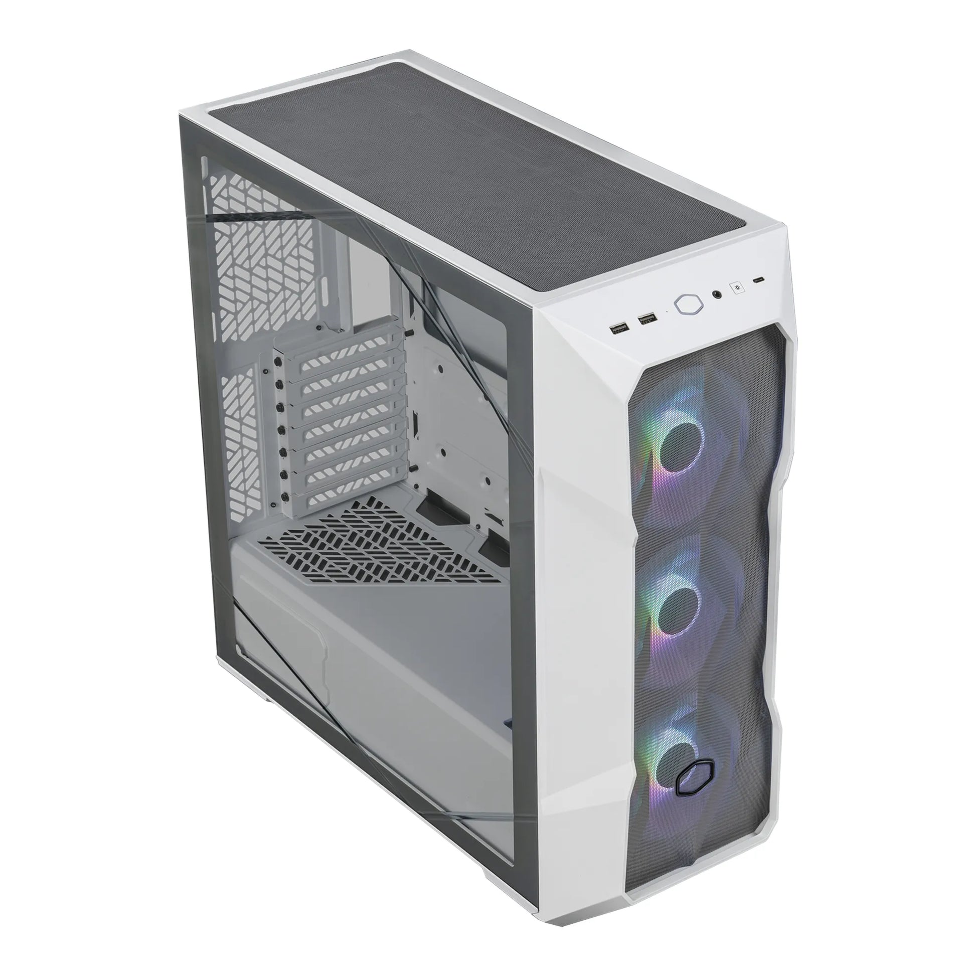 CM Case TD500 V2 ATX; Mesh White with Diamond Cut Design;Windowed; 3x 120mm RGB Fans. - TechDriven Technologies