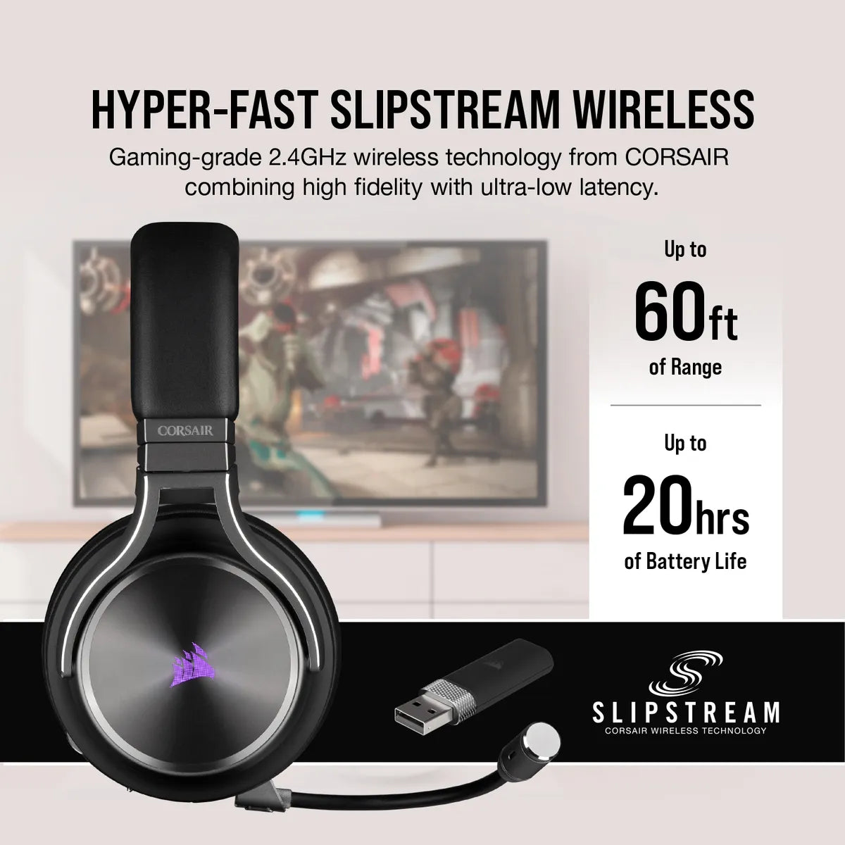 CORSAIR VIRTUOSO RGB WIRELESS SE High-Fidelity Gaming Headset; 7.1; Gunmetal - TechDriven Technologies