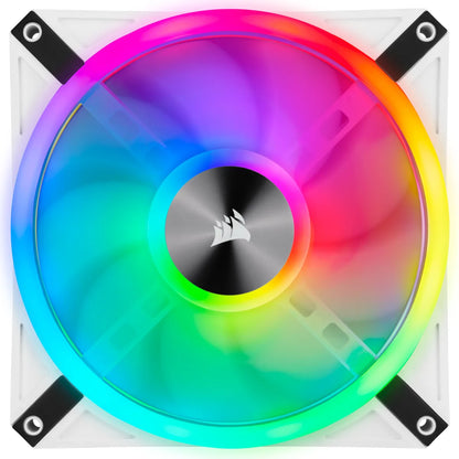 iCUE QL140 RGB 140mm PWM Dual Fan Kit with Lighting Node CORE - White - TechDriven Technologies