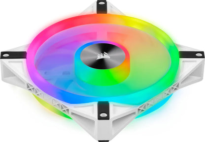 iCUE QL140 RGB 140mm PWM Dual Fan Kit with Lighting Node CORE - White - TechDriven Technologies