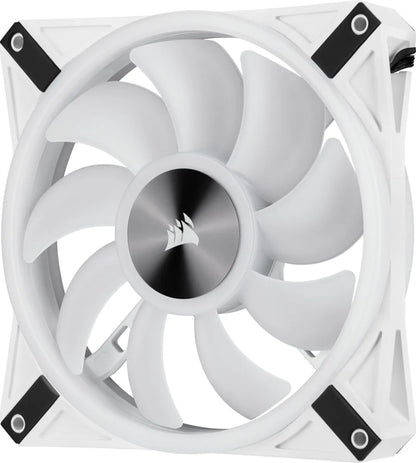 iCUE QL140 RGB 140mm PWM Dual Fan Kit with Lighting Node CORE - White - TechDriven Technologies