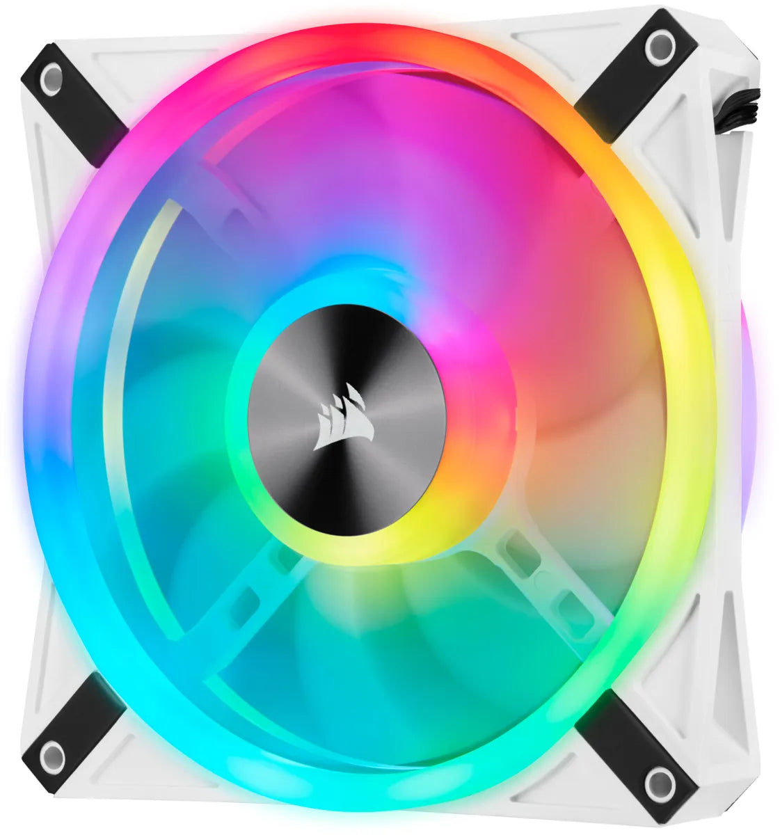 iCUE QL140 RGB 140mm PWM Dual Fan Kit with Lighting Node CORE - White - TechDriven Technologies