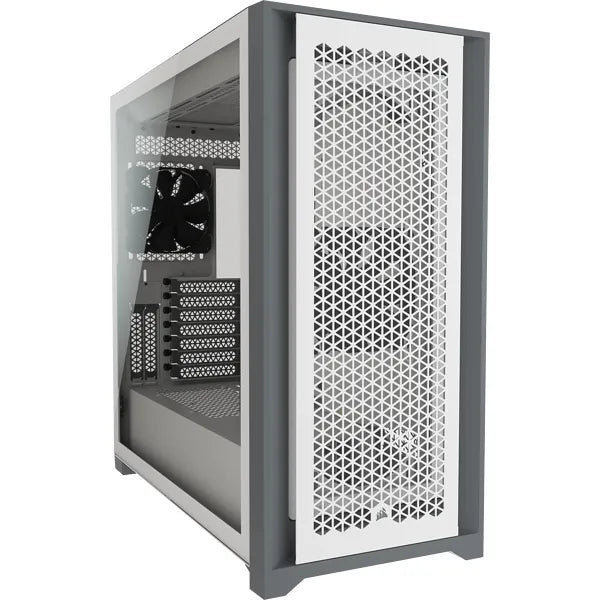 5000D Airflow Tempered Glass Mid-Tower; White - 4x3.5''; 2x2.5''; Up to 360mm Liquid Coolers - ATX Chassis - TechDriven Technologies