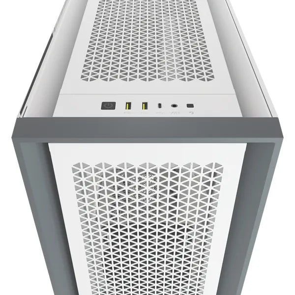 5000D Airflow Tempered Glass Mid-Tower; White - 4x3.5''; 2x2.5''; Up to 360mm Liquid Coolers - ATX Chassis - TechDriven Technologies