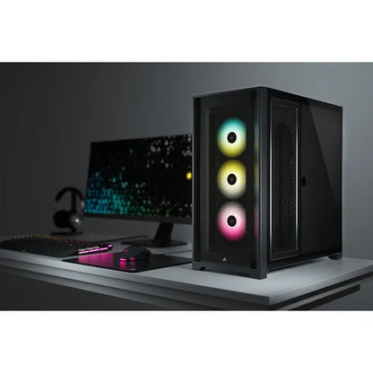 iCUE 5000X RGB Tempered Glass Mid-Tower; Black