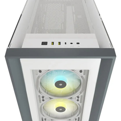 iCUE 5000X RGB Tempered Glass Mid-Tower; White - TechDriven Technologies