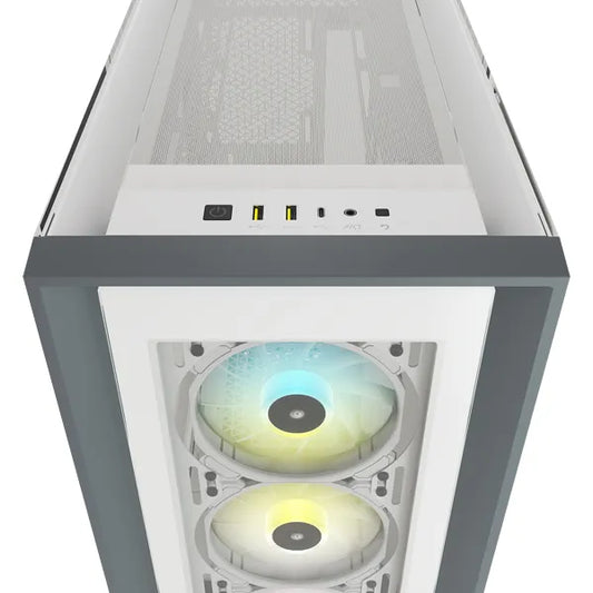 iCUE 5000X RGB Tempered Glass Mid-Tower; White - TechDriven Technologies