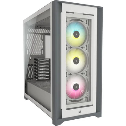 iCUE 5000X RGB Tempered Glass Mid-Tower; White - TechDriven Technologies