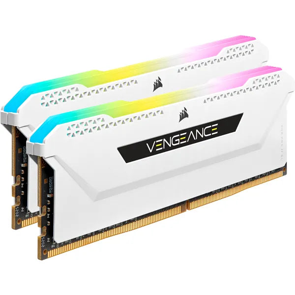 Corsair VENGEANCE® RGB PRO SL 16GB (2 x 8GB) DDR4 DRAM 3200MHz C16 Memory Kit; 18-22-22-42; 1.35; White - TechDriven Technologies