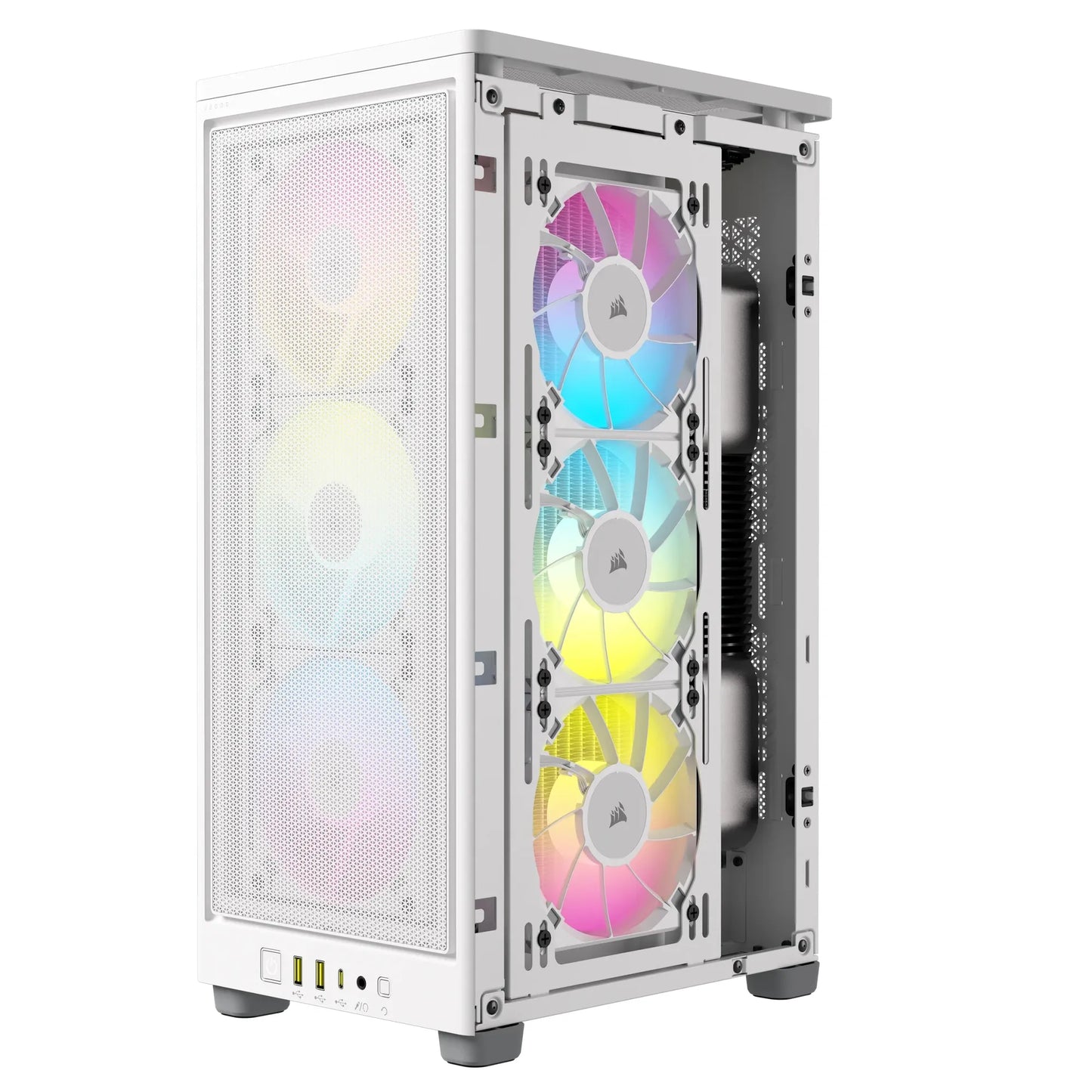 2000D ICUE Airflow Tempered Glass Mid-Tower; White; AF Slim fans/SF PSU only - TechDriven Technologies