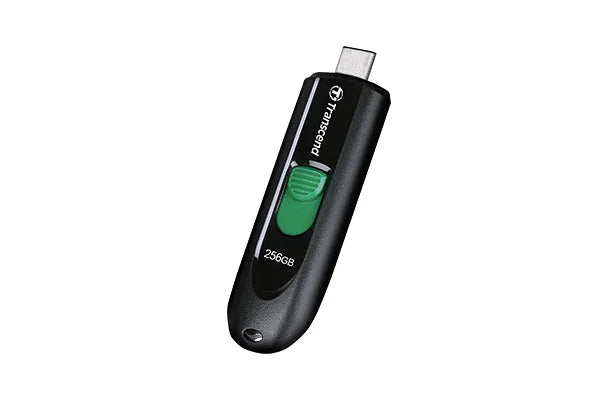 TRANSCEND 256GB JF790C USB C (5Gpbs) CAPLESS FLASH DRIVE - BLACK AND GREEN - TechDriven Technologies