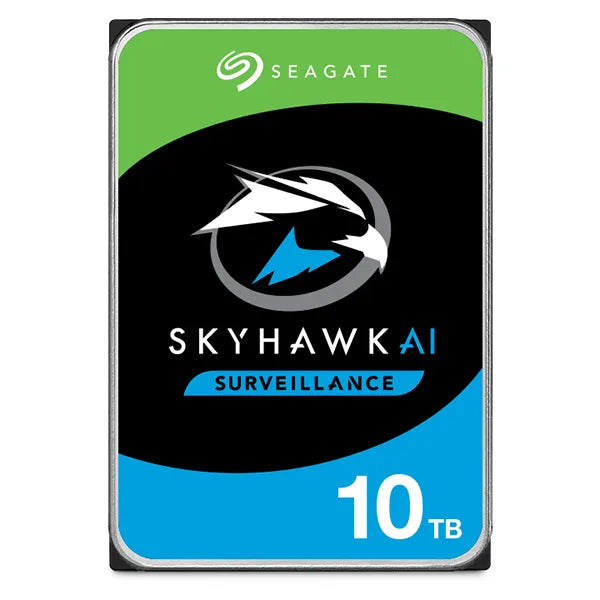 Seagate Skyhawk AI 10TB 3.5'' HDD Surveillance Drives; SATA 6GB/s Interface; 256MB Cache; RPM: 7200; 512e