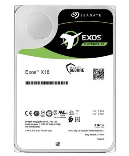 Seagate Exos X18 ST10000NM020G 10TB HDD; 3.5''; 6GB/s SATA SED Model Fast Format 4Kn/512e; RPM 7200; 5 Year Limited Warranty - TechDriven Technologies