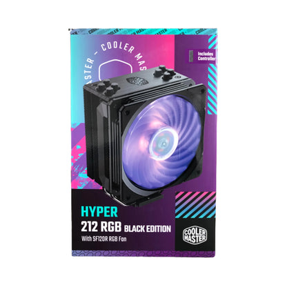 CM Cooler Hyper 212 RGB Black Edition Air Tower; 120mm RGB Fan; Included RGB Controller; Upgradable to Dual Fan - TechDriven Technologies