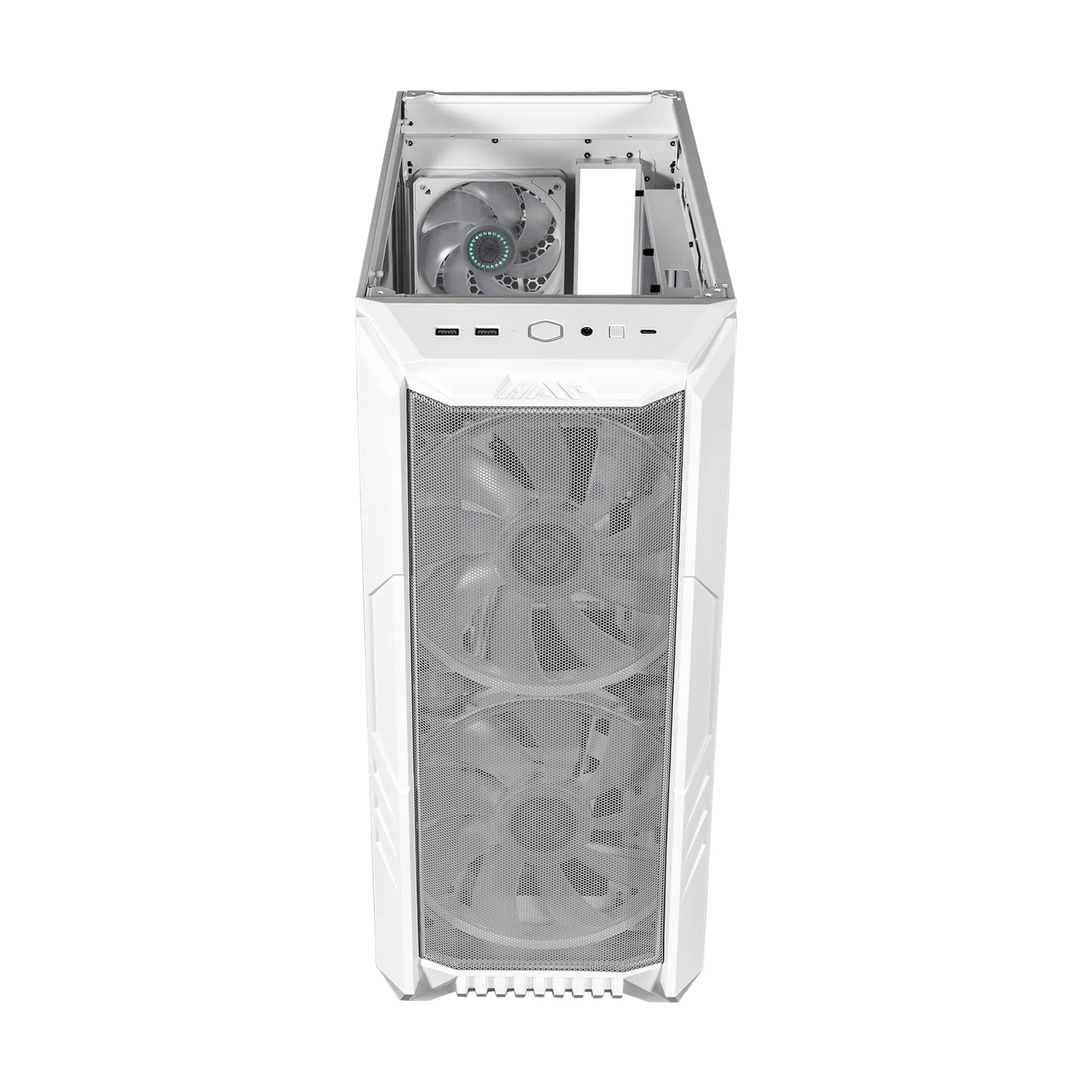 CM Case H500; 2 x 200mm rgb fans with controller; ATX; Case handle; Mesh and Transparent covers; White - TechDriven Technologies