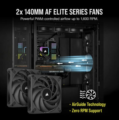 Corsair iCUE H115i Elite; 280MM; 2x AF140 Elite fans. - TechDriven Technologies