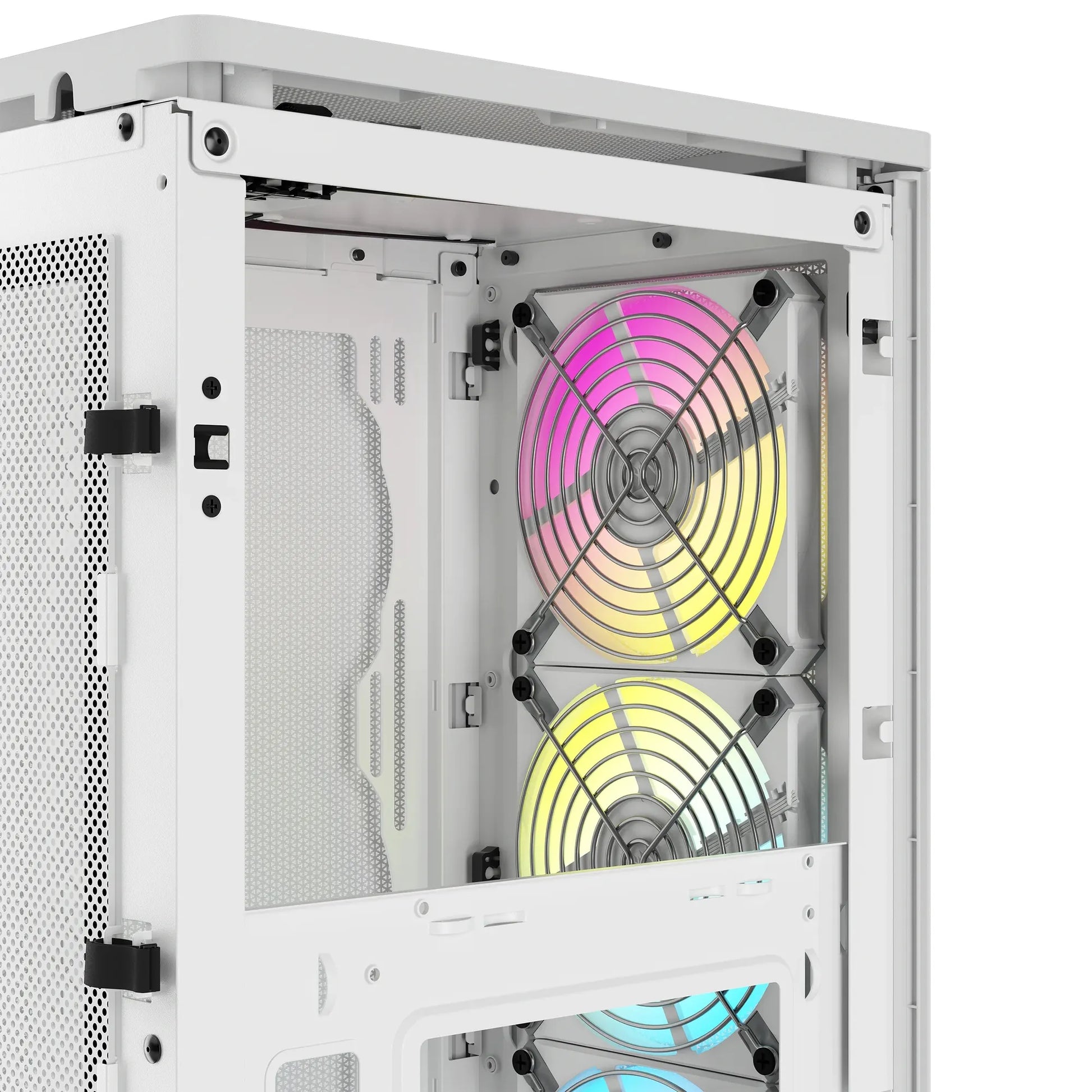 2000D ICUE Airflow Tempered Glass Mid-Tower; White; AF Slim fans/SF PSU only - TechDriven Technologies