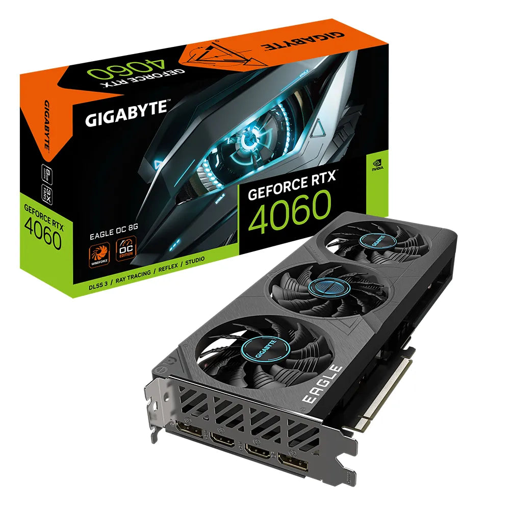 GIGABYTE Graphics nVidia GeForce® RTX 4060 Eagle OC - 8G GDDR6 HDMIx2/DP x2.