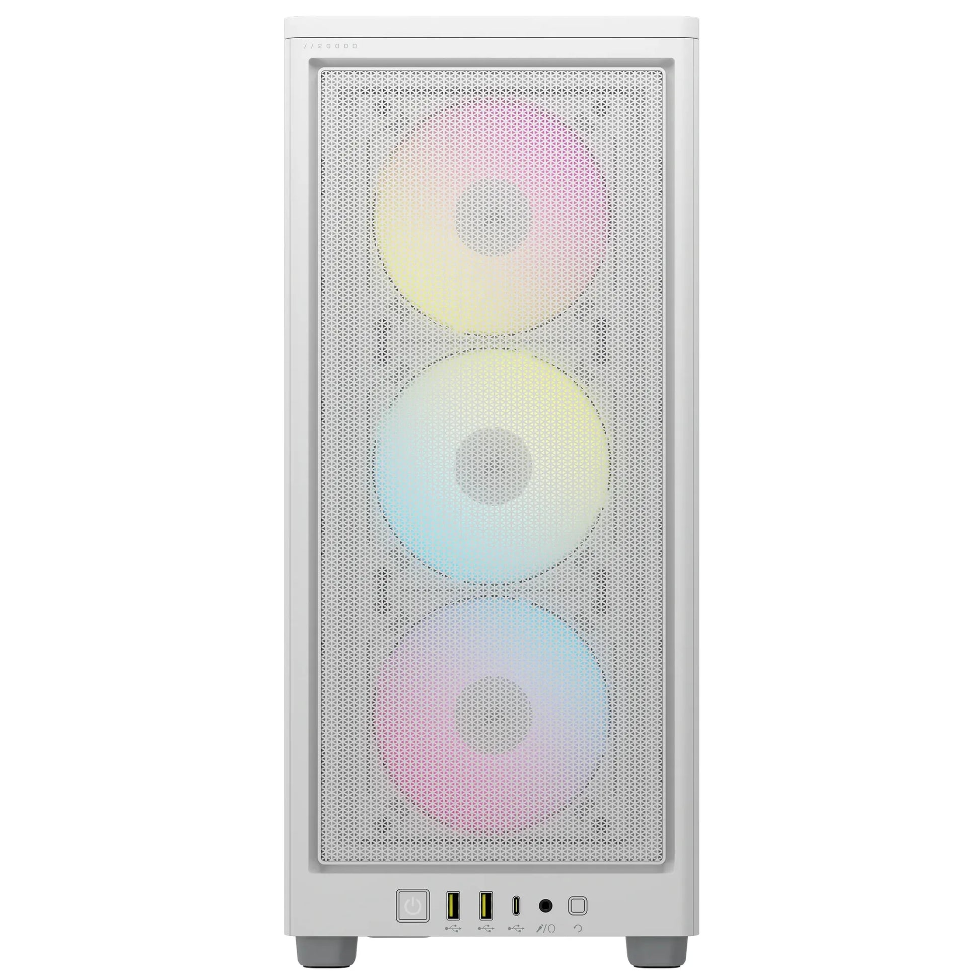 2000D ICUE Airflow Tempered Glass Mid-Tower; White; AF Slim fans/SF PSU only - TechDriven Technologies