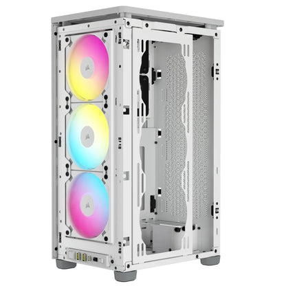 2000D ICUE Airflow Tempered Glass Mid-Tower; White; AF Slim fans/SF PSU only - TechDriven Technologies