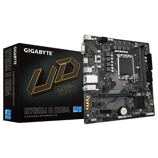 GIGABYTE Motherboard Intel® B760 Chipset for LGA 1700; 2x DDR4; 2x M2; VGA/HDMI; mATX.